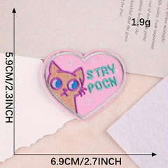 4pcs Pink Kitten Patches DIY Iron on Cloth Stickers