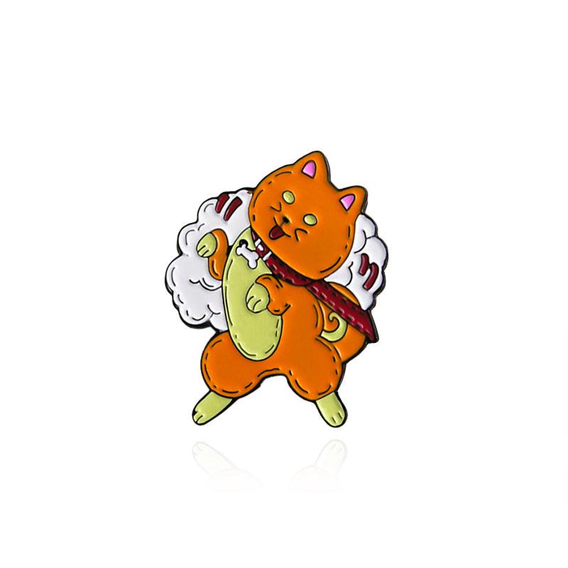Orange Dog Brooch Pin