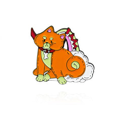 Orange Dog Brooch Pin
