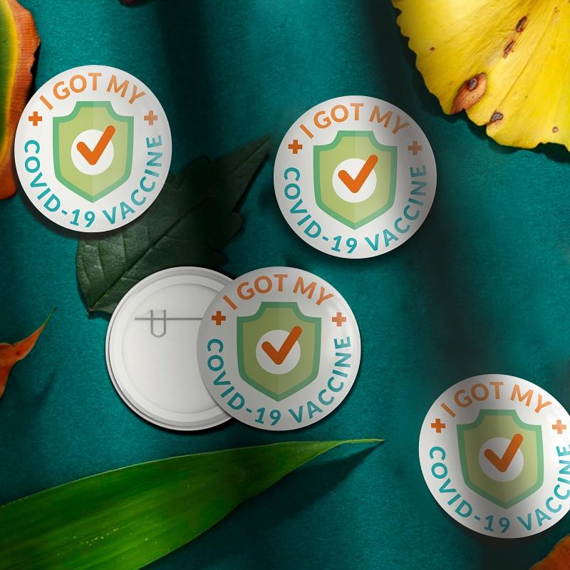 9 Pcs COVID 19 Vaccine Buttons For Men's Women's Brooches