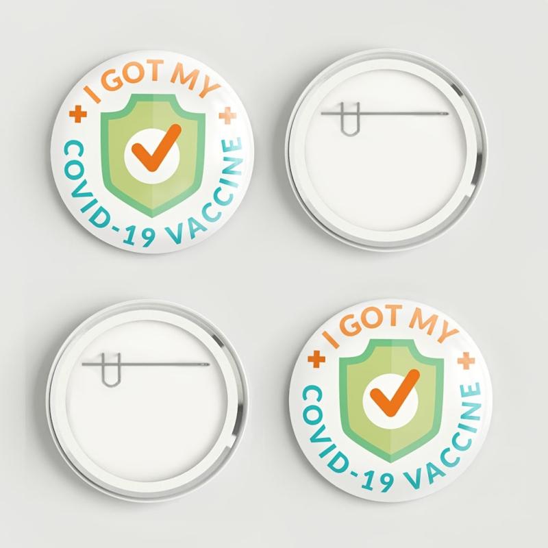 9 Pcs COVID 19 Vaccine Buttons For Men's Women's Brooches