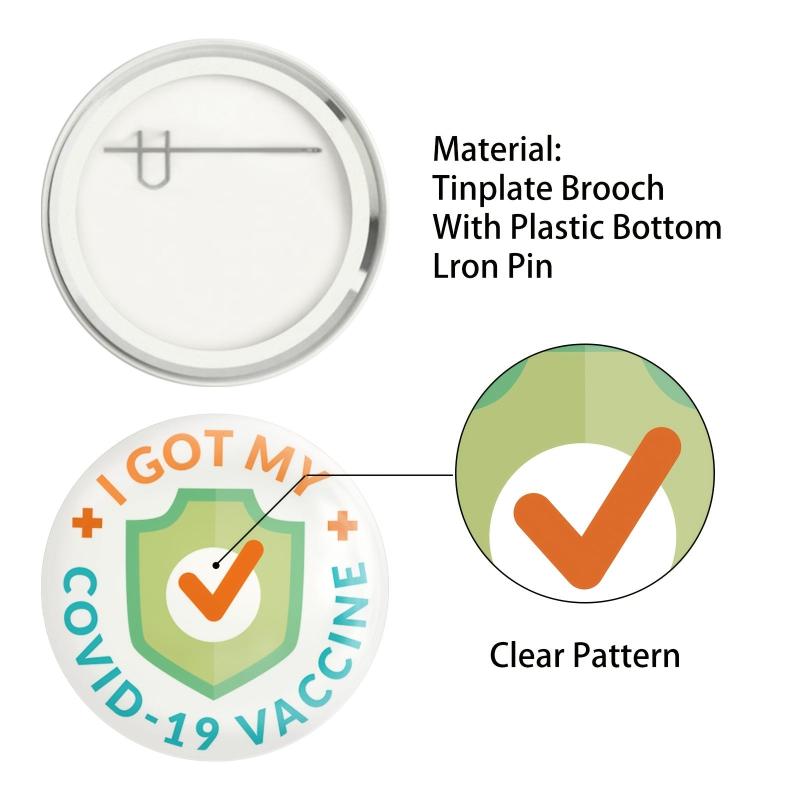 9 Pcs COVID 19 Vaccine Buttons For Men's Women's Brooches