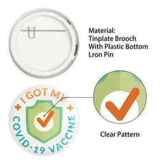 9 Pcs COVID 19 Vaccine Buttons For Men's Women's Brooches