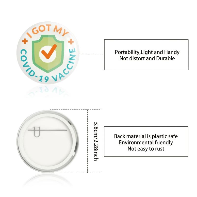 9 Pcs COVID 19 Vaccine Buttons For Men's Women's Brooches