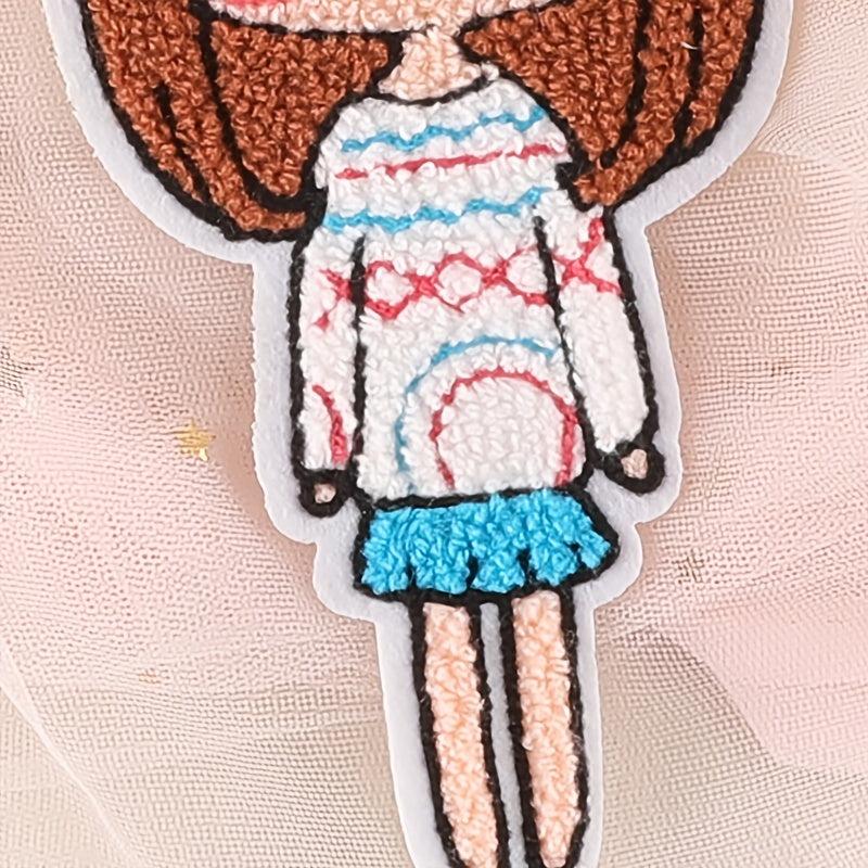 1pc Cartoon Little Girl Patch DIY Clothes Art Decor