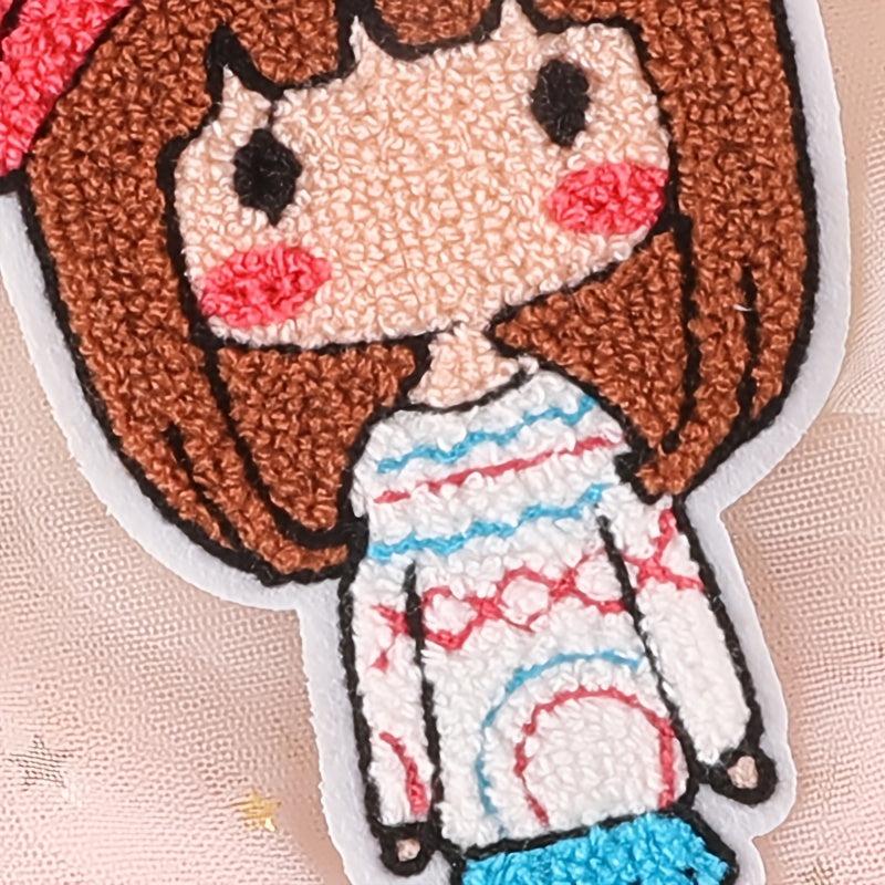 1pc Cartoon Little Girl Patch DIY Clothes Art Decor