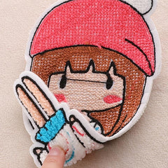 1pc Cartoon Little Girl Patch DIY Clothes Art Decor