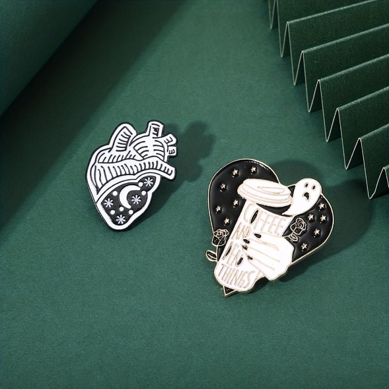 6pcs Cartoon Animal Alloy Badges Funny Horror Metal Brooch Costume