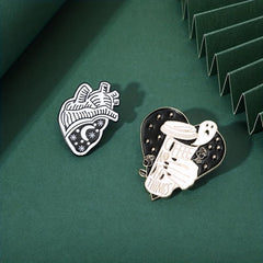 6pcs Cartoon Animal Alloy Badges Funny Horror Metal Brooch Costume