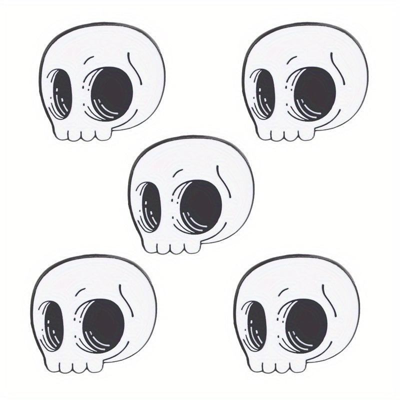 Retro Skull Head Brooch Enamel Alloy Badge Men Halloween Decoration