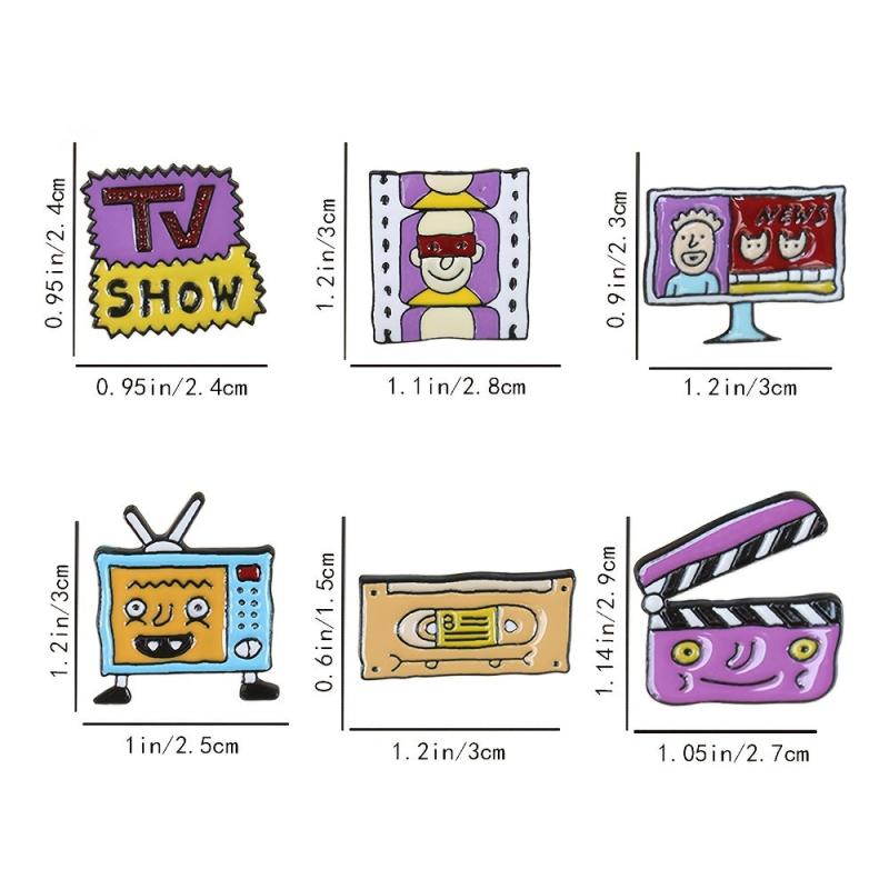 TV Film Photo Frame Magnetic Tape Playing Board Cartoon Brooch