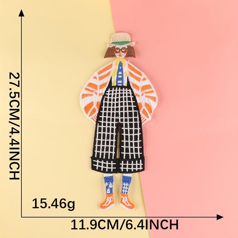 1pc Cartoon Girl Embroidery Patches Fabric Art Decor DIY Clothes Accessories