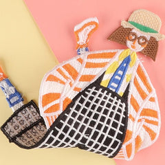 1pc Cartoon Girl Embroidery Patches Fabric Art Decor DIY Clothes Accessories