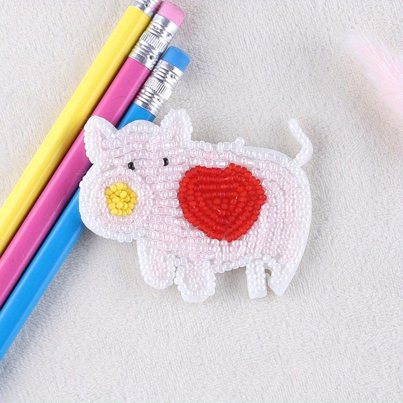 Nail Bead Pig Embroidery Patch For Girls Clothing DIY