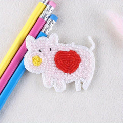 Nail Bead Pig Embroidery Patch For Girls Clothing DIY