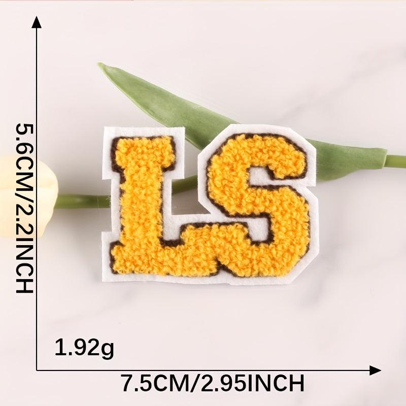 2pcs Towel Embroidery Letter Patches for Girls Clothing DIY Hand Sewing