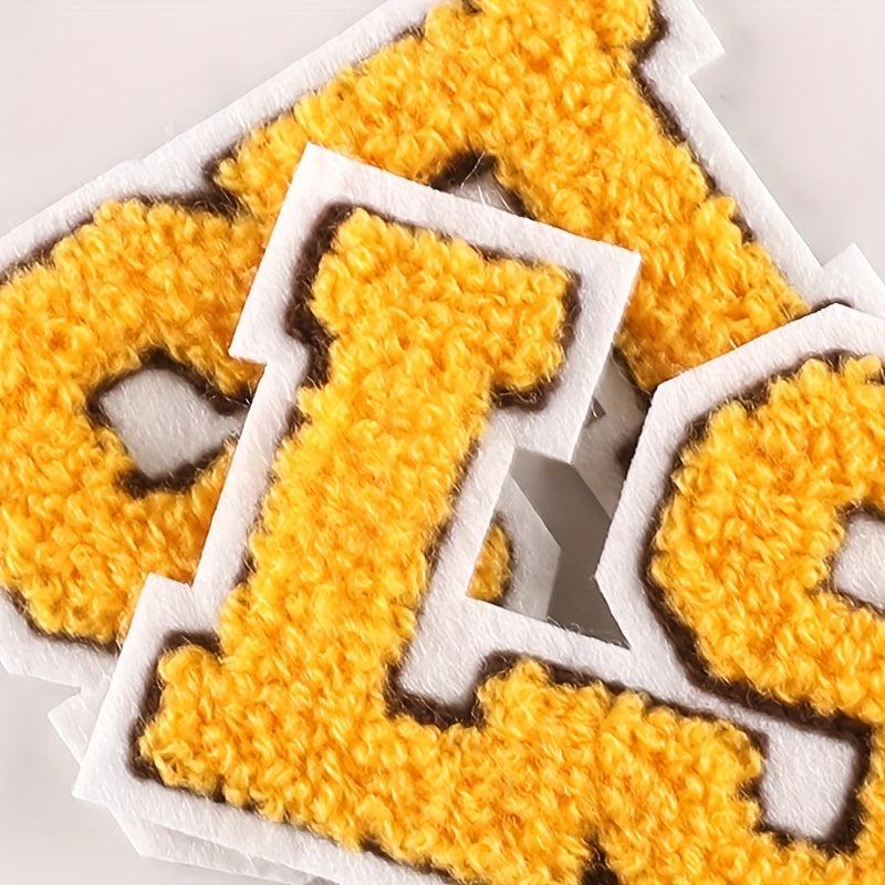 2pcs Towel Embroidery Letter Patches for Girls Clothing DIY Hand Sewing