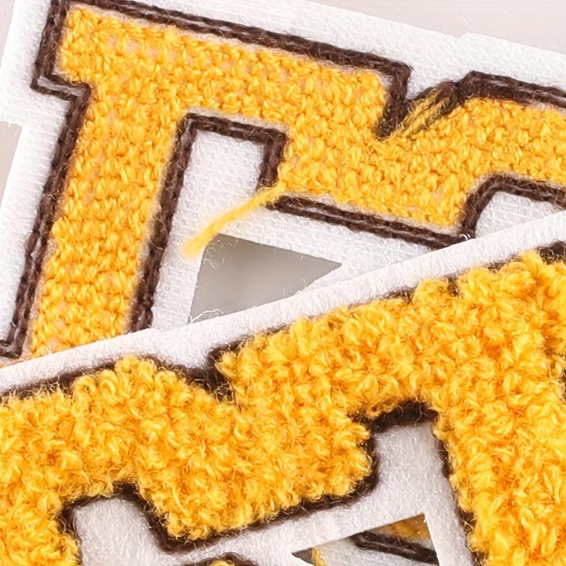 2pcs Towel Embroidery Letter Patches for Girls Clothing DIY Hand Sewing