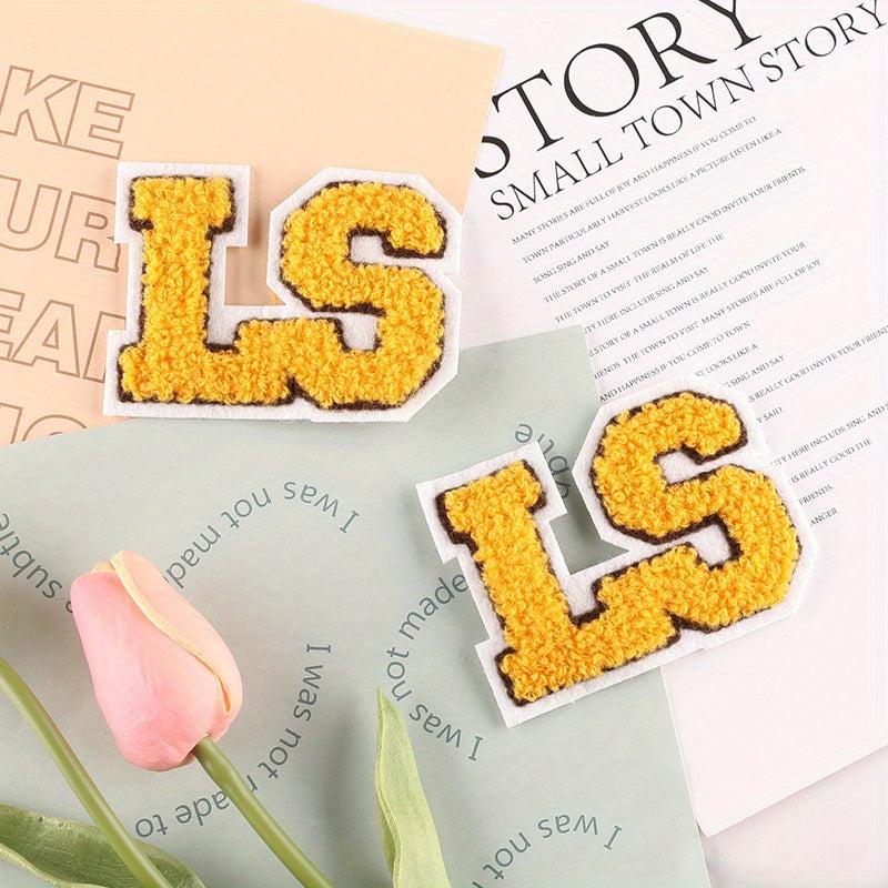 2pcs Towel Embroidery Letter Patches for Girls Clothing DIY Hand Sewing