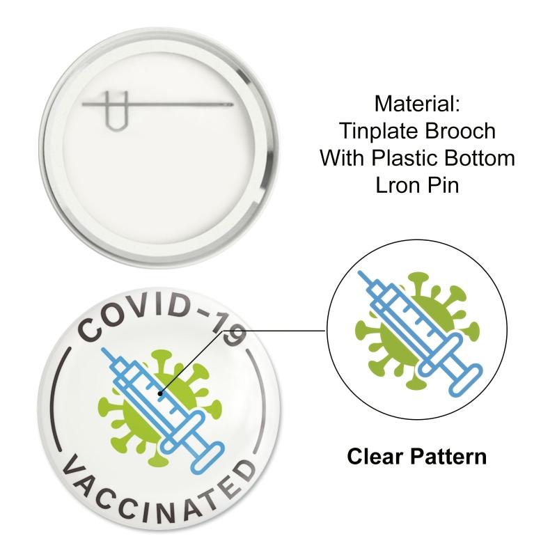 9 Pcs Vaccine Button Pins Covid 19 Vaccinated Pins Men's Women's Brooches