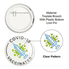 9 Pcs Vaccine Button Pins Covid 19 Vaccinated Pins Men's Women's Brooches