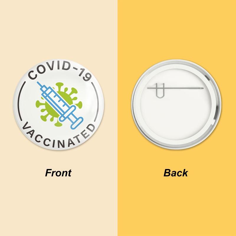 9 Pcs Vaccine Button Pins Covid 19 Vaccinated Pins Men's Women's Brooches
