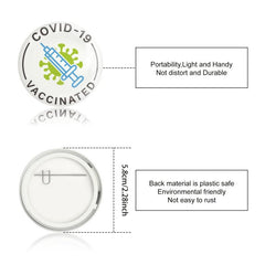 9 Pcs Vaccine Button Pins Covid 19 Vaccinated Pins Men's Women's Brooches