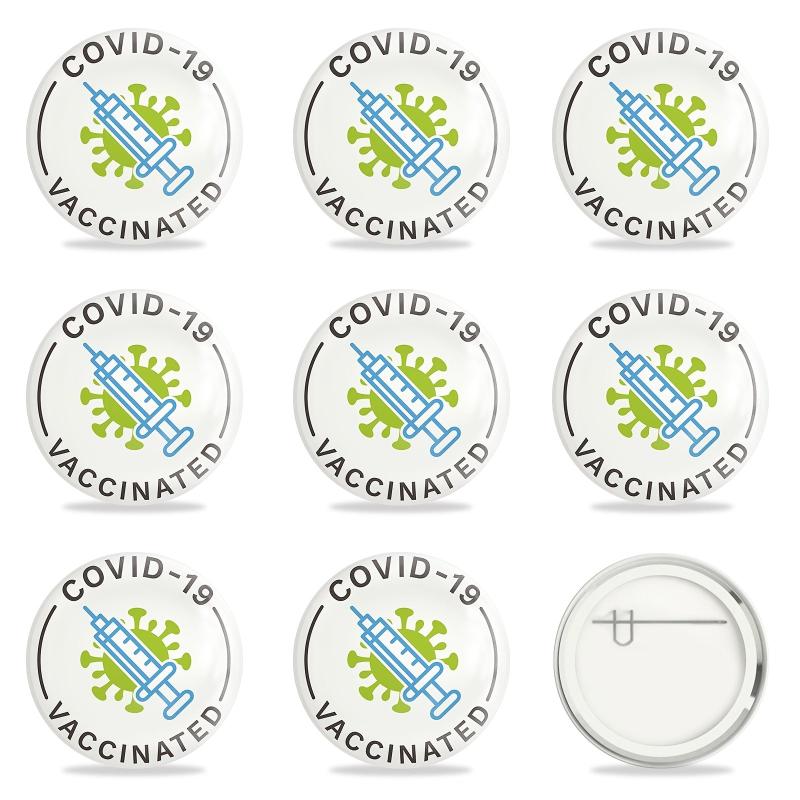 9 Pcs Vaccine Button Pins Covid 19 Vaccinated Pins Men's Women's Brooches