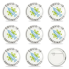 9 Pcs Vaccine Button Pins Covid 19 Vaccinated Pins Men's Women's Brooches