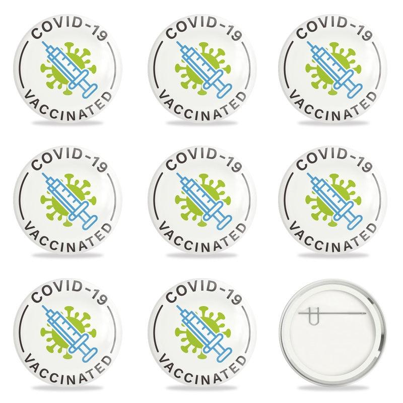 9 Pcs Vaccine Button Pins Covid 19 Vaccinated Pins Men's Women's Brooches