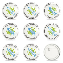 9 Pcs Vaccine Button Pins Covid 19 Vaccinated Pins Men's Women's Brooches