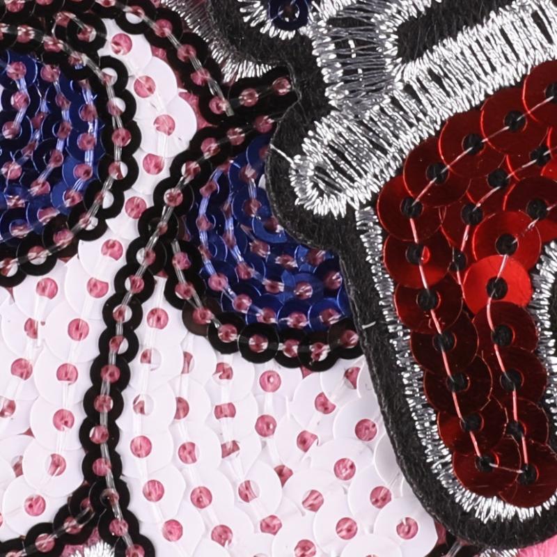 Sequin Embroidered Patches Set with Sewing Kit - DIY Cloth Stick