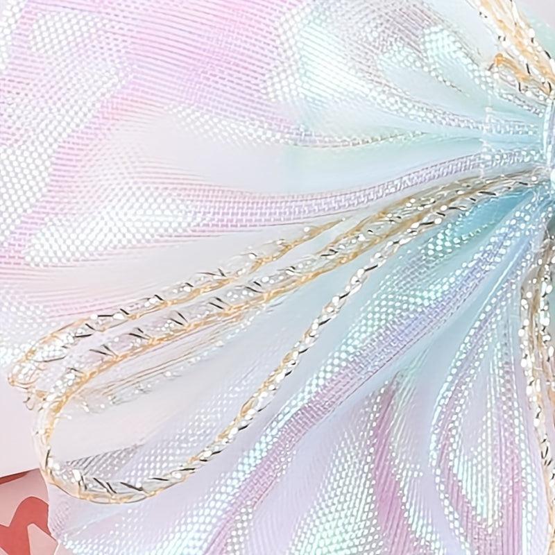 2pcs Mesh Light Bow Patches For Girls Clothing Coat Accessories