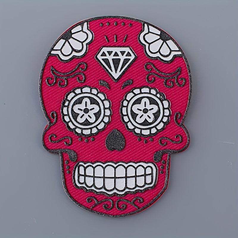 4pcs Ghost Face Iron On Patches Sew On Embroidered Applique Repair Patch DIY
