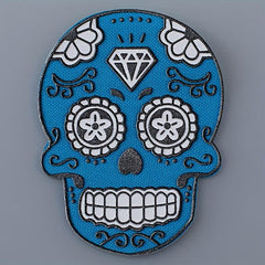 4pcs Ghost Face Iron On Patches Sew On Embroidered Applique Repair Patch DIY