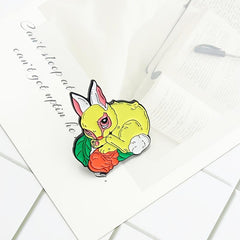Yellow Rabbit Baby Rabbit Brooch