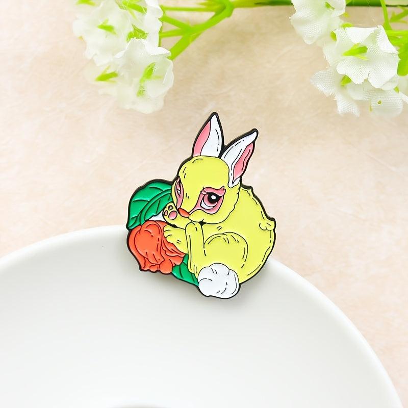 Yellow Rabbit Baby Rabbit Brooch