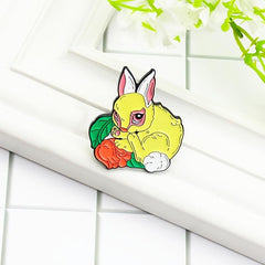 Yellow Rabbit Baby Rabbit Brooch