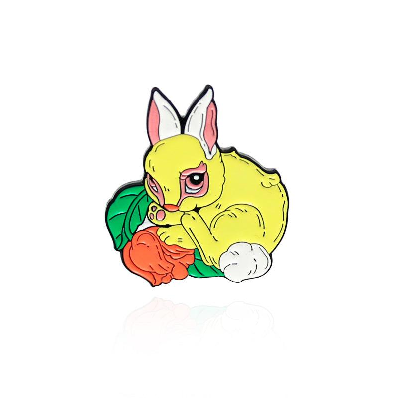 Yellow Rabbit Baby Rabbit Brooch