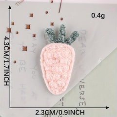 5pcs Plush Carrot Hair Accessories Patches for Girls Clothing Coat DIY