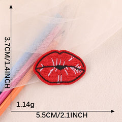 3pcs Letter Lip Embroidered Patch Iron On Sticker DIY Clothing Coat Accessories