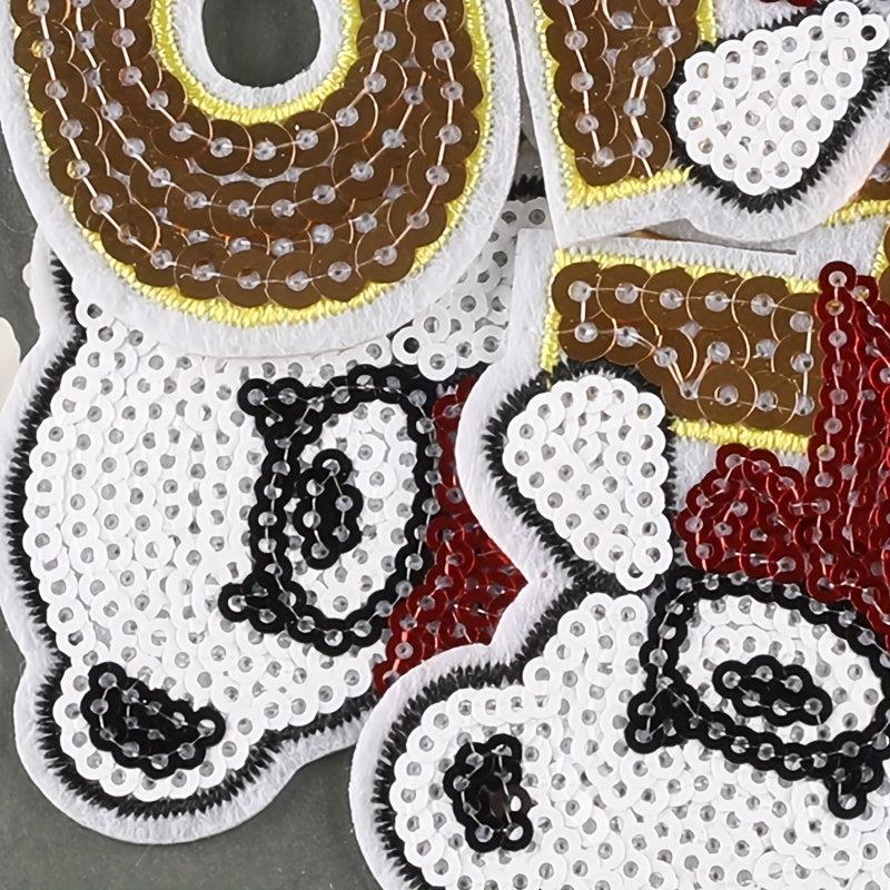 3pcs Sequin Number Embroidery Patches Iron on Patch