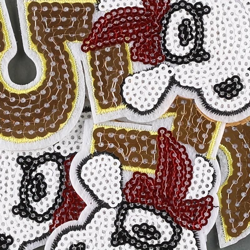 3pcs Sequin Number Embroidery Patches Iron on Patch