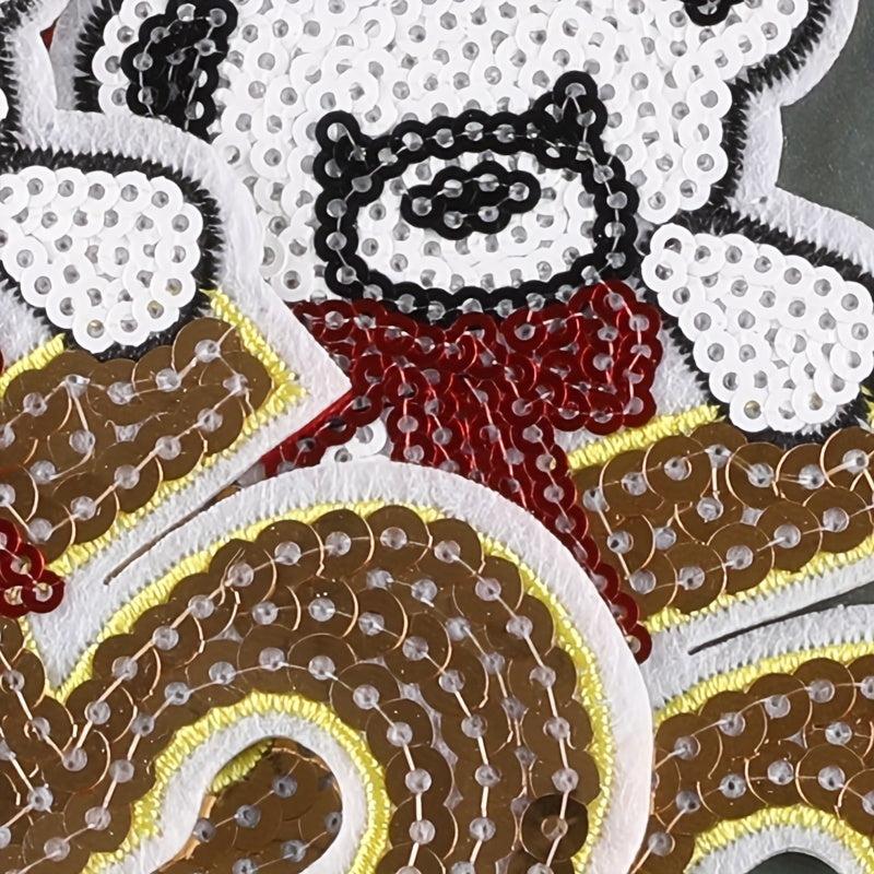 3pcs Sequin Number Embroidery Patches Iron on Patch