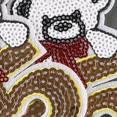 3pcs Sequin Number Embroidery Patches Iron on Patch