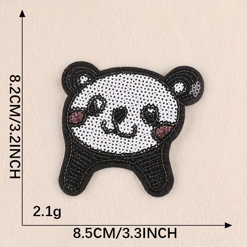 3pcs Sequined Panda Head Embroidery Patches Ironing Cloth Stickers