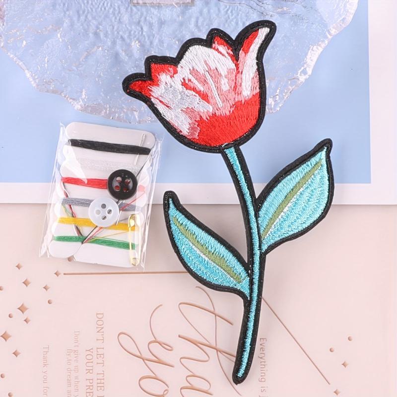 2pcs Flower Cloth Stickers Girls Boys DIY Clothing Bags Decoration