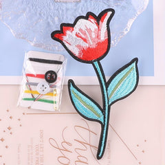 2pcs Flower Cloth Stickers Girls Boys DIY Clothing Bags Decoration