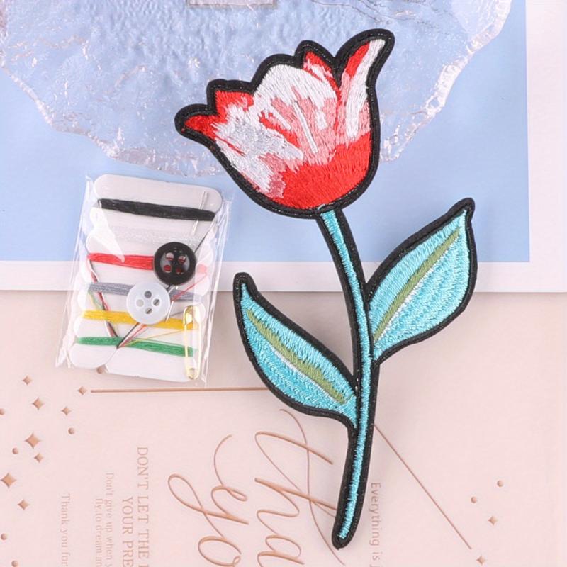 2pcs Flower Cloth Stickers Girls Boys DIY Clothing Bags Decoration