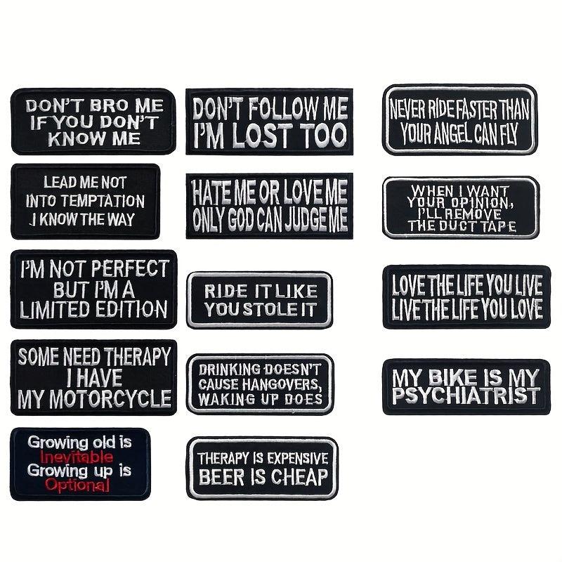 40pcs English Letter Embroidery Patches For Men Fashionable Arm Patches